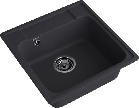 Кухонная мойка GRANFEST QUARZ Z-48 черный + сифон