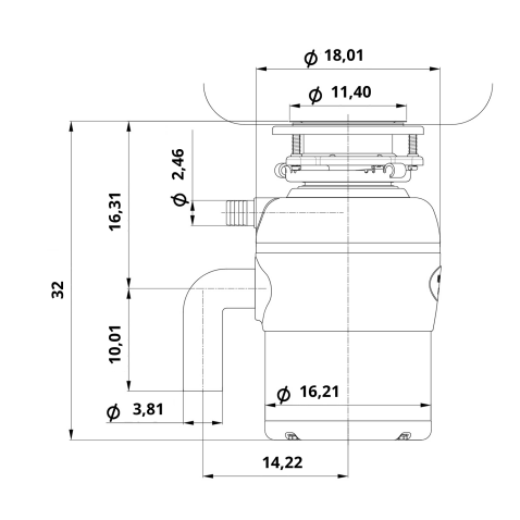 Измельчитель пищевых отходов ZORG PREMIUM FWD LITE