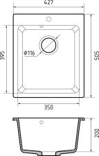 Кухонная мойка GRANFEST PRACTIK P-505 черный