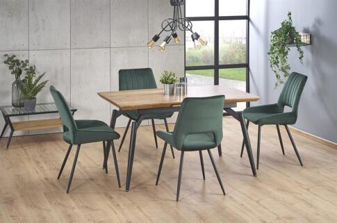 Стол обеденный HALMAR CAMBELL дуб натуральный/черный 140-180/80