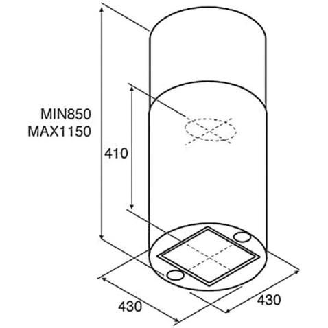 Вытяжка JET AIR PIPE ISLAND WH/A/43