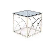 Стол журнальный HALMAR UNIVERSE KWADRAT дымчатый/серебристый, 55/55/55