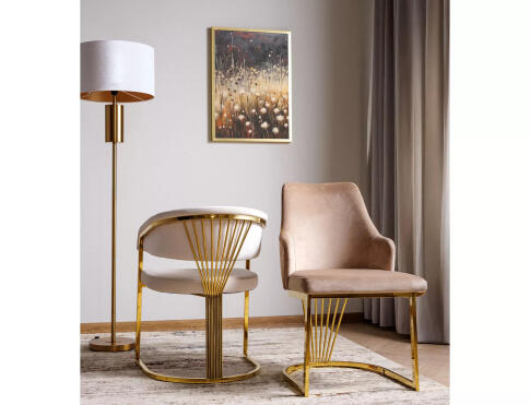 Стул SIGNAL CROWN Velvet Bluvel 28 бежевый/золотой