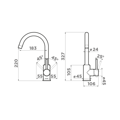 Смеситель для кухни Omoikiri Shinagawa BN BL черный