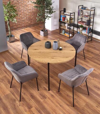 Стол обеденный HALMAR MORGAN дуб золотой/черный 120