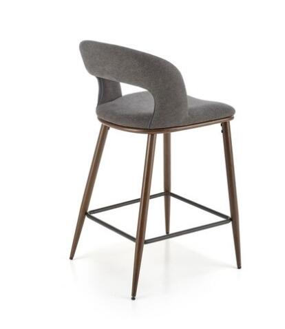 Стул барный HALMAR H114 серый/ореховый