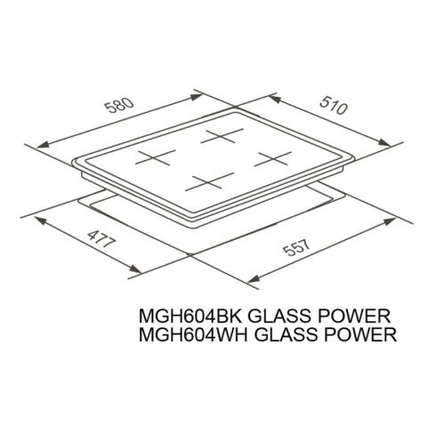 Варочная панель газовая MEFERI MGH604BK GLASS POWER