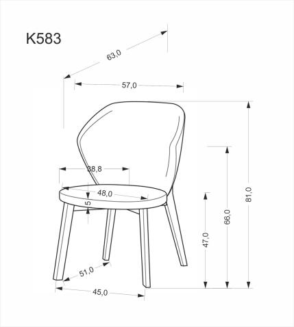 Стул HALMAR K583 бежевый/коричневый/орех