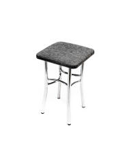 Табурет ВВР Квадрат серый/хром, рогожка