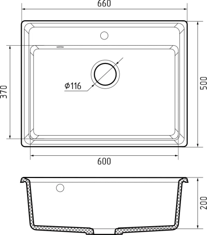 Кухонная мойка GRANFEST LEVEL LV-660 графит
