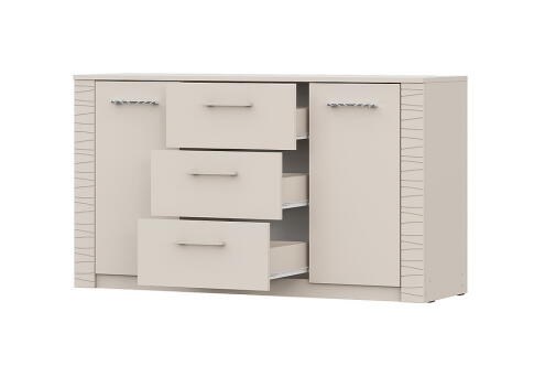 Комод NN Мебель (МС Калипсо К) 3 ящика двухстворчатый Меланж