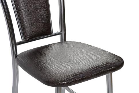 Стул ВВР Марсель Шоколад Крокодил/хром, экокожа