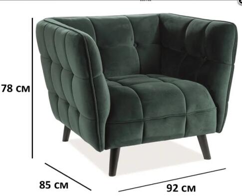 Кресло SIGNAL CASTELLO 1 Velvet Bluvel 78 зеленый/венге