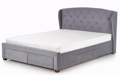 Кровать HALMAR SABRINA серый/орех, 160/200