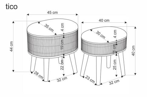 Комплект HALMAR TICO (2 пуфа) бежевый