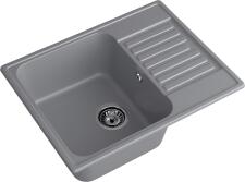 Кухонная мойка GRANFEST QUARZ Z-13 темно-серый + сифон