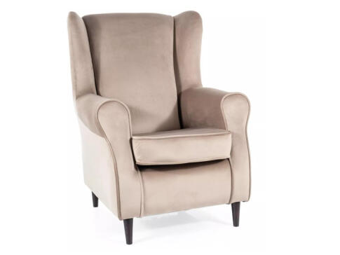 Кресло SIGNAL BARON Velvet Bluvel 40 темно-бежевый/венге