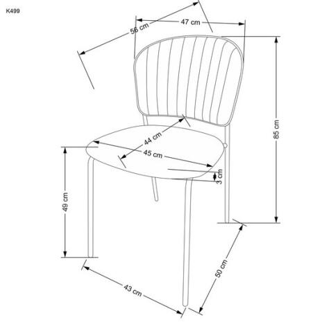 Стул HALMAR K499 серый/золотой