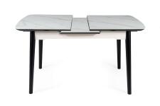 Стол обеденный SIGNAL APOLLO белый мат/черный 120-160/80