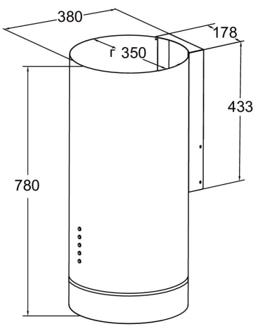Вытяжка кухонная MEFERI TUBE35GOLD COMFORT_U