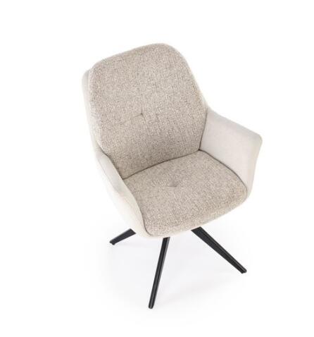 Стул HALMAR K591 светло-серый/черный, поворотный