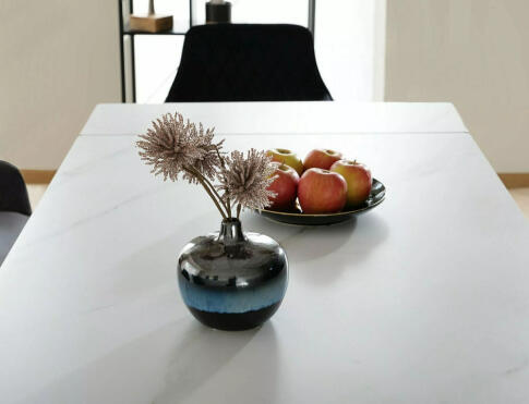 Стол обеденный SIGNAL LACONI белый/черный 160-220/90