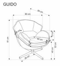 Кресло HALMAR GUIDO горчичный/хром