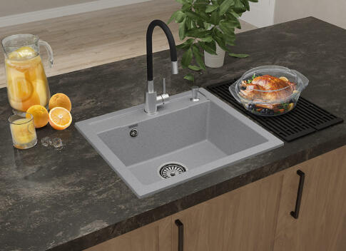 Кухонная мойка GRANFEST QUADRO Q-561 серый