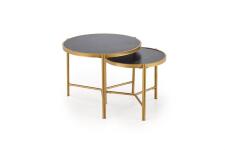 Комплект HALMAR FATIMA (2 стола журнальных) черный мрамор/золотой