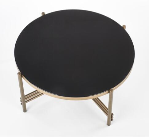 Стол журнальный HALMAR ISMENA черный/золотой, 80/41