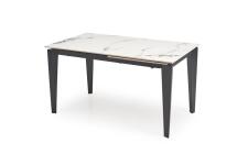 Стол обеденный HALMAR FELIX белый мрамор/черный 141-201/81