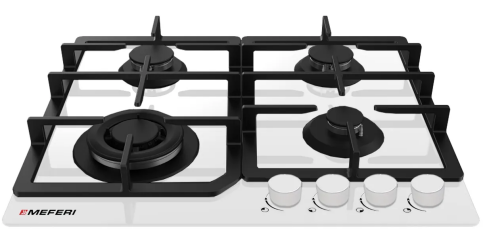 Варочная панель газовая MEFERI MGH604WH GLASS COMFORT Варочная панель газовая MEFERI MGH604WH GLASS COMFORT