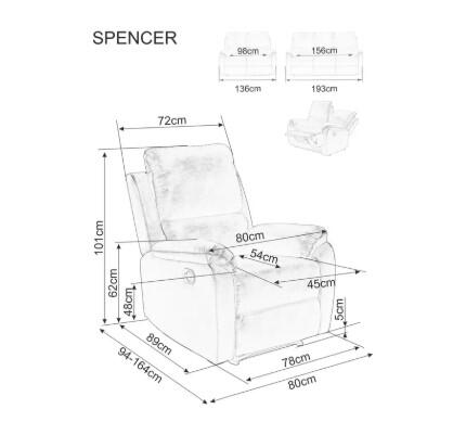 Кресло SIGNAL SPENCER 1 Velvet Bluvel 14 раскладное, серый