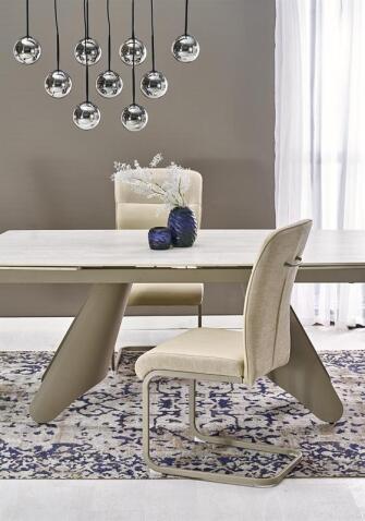 Стол обеденный HALMAR SALIX травертин/кашемир 180-260/90