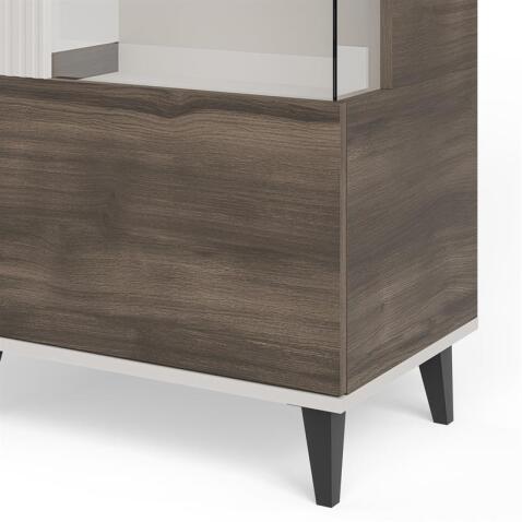 Шкаф-витрина HALMAR RANDOM 2 W-1 кашемир/орех/черный