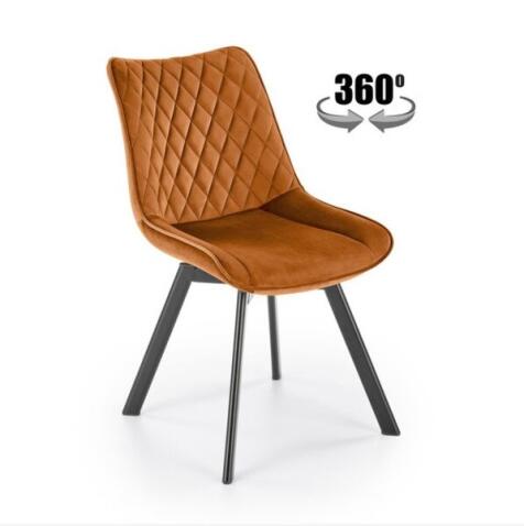 Стул HALMAR K520 корица/черный, поворотный