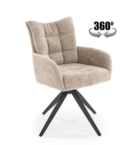 Стул HALMAR K540 бежевый/черный, поворотный