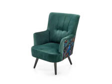 Кресло HALMAR PAGONI Bluvel 78 темно-зеленый/черный