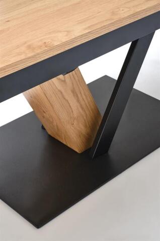 Стол обеденный HALMAR FANIS натуральный/черный 160-220/90