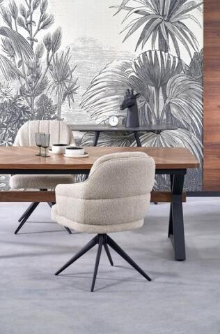 Стул HALMAR K570 бежевый/черный, поворотный