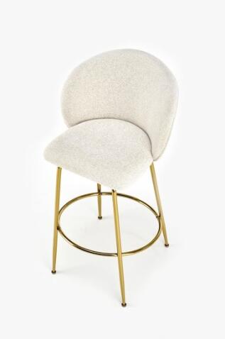 Стул барный HALMAR H116 кремовый/золотой