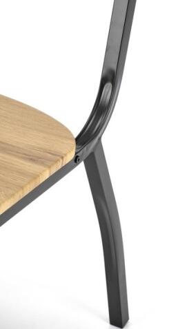 Комплект HALMAR MILTON (стол+ 4 стула) натуральный/черный