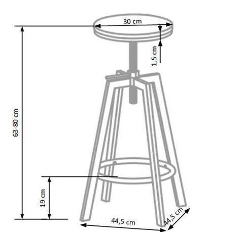 Стул барный HALMAR H64 кофе/old vasion