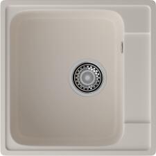 Кухонная мойка GRANFEST QUARZ Z-48 белый + сифон