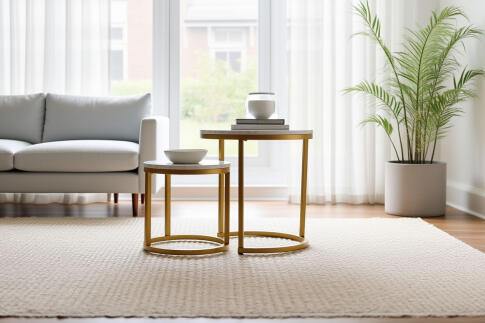 Комплект SIGNAL HOLA (2 стола журнальных) белый мрамор/золотой