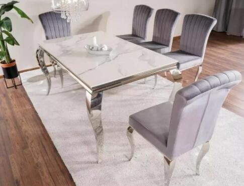 Стол обеденный SIGNAL PRINCE Ceramic Calacatta белый/хром 150/90