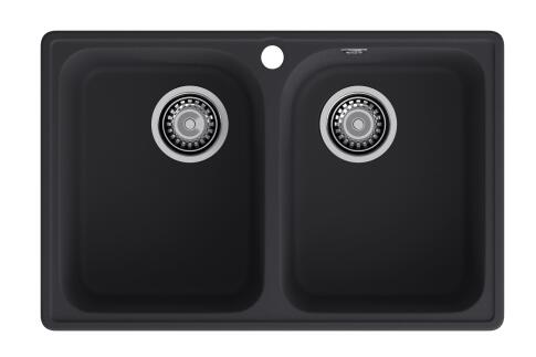 Кухонная мойка GRANFEST QUARZ Z-15 черный + сифон