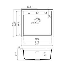 Кухонная мойка Omoikiri Sintesi 57-GR Artceramic/leningrad grey