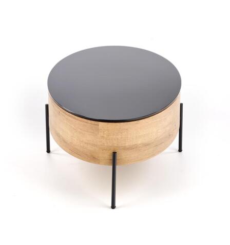 Стол журнальный HALMAR ZENGA черный/дуб золотой, 120/60/37