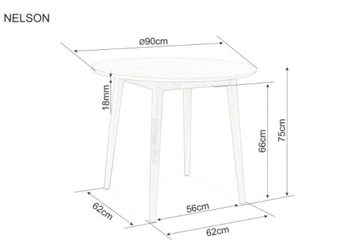 Стол обеденный SIGNAL NELSON дуб медовый 90/75